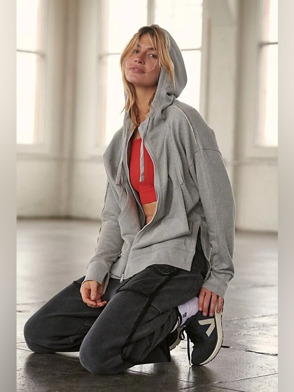 Free People FP Movement Only One Hoodie Jacket French Terry